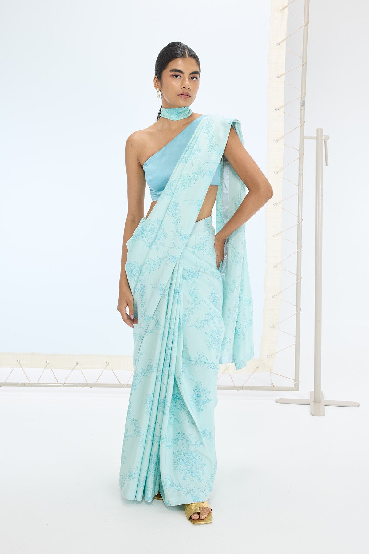 The Ruby Saree in Turquoise Blue