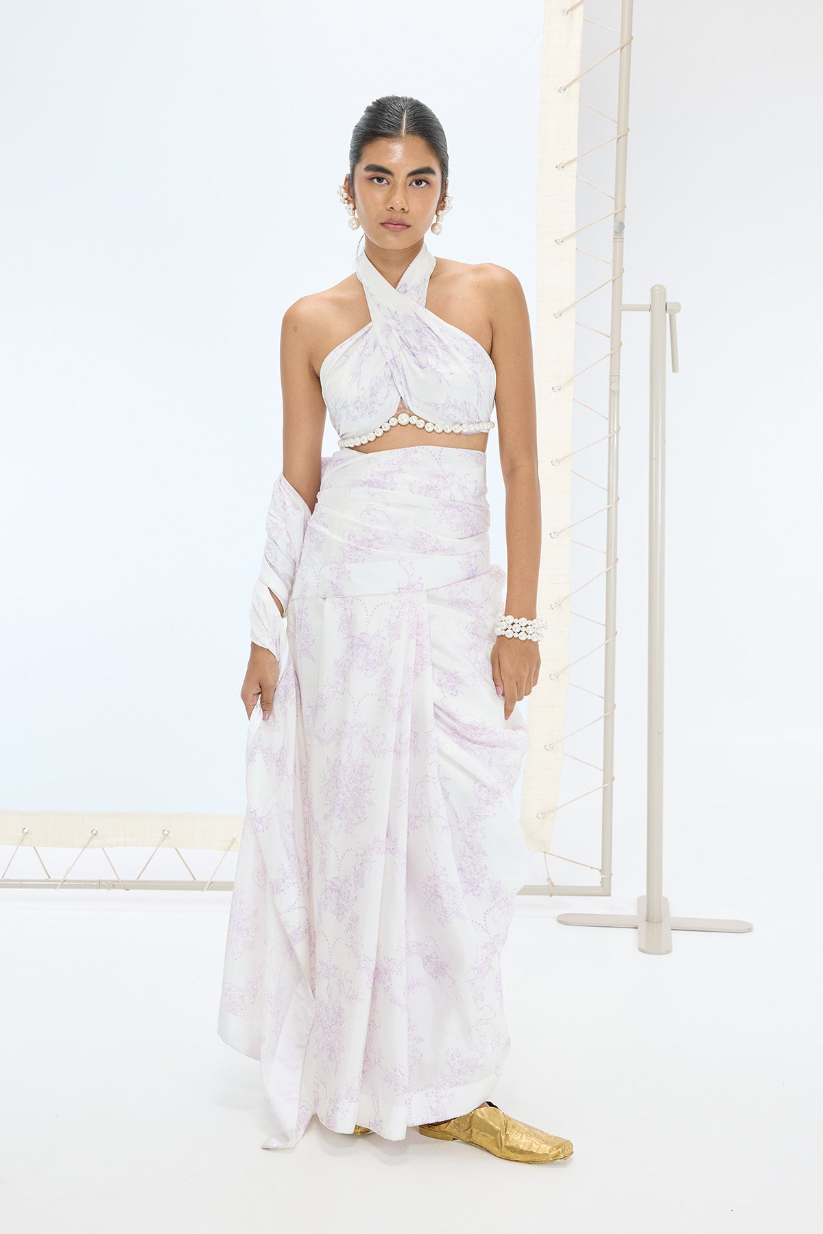 The Ruby Saree in Off-white
