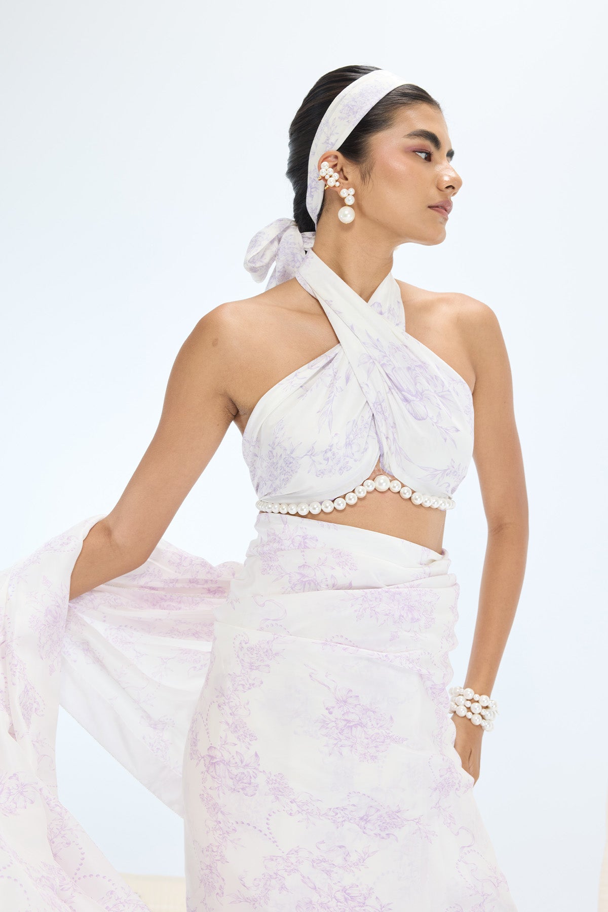 The Ruby Saree in Off-white