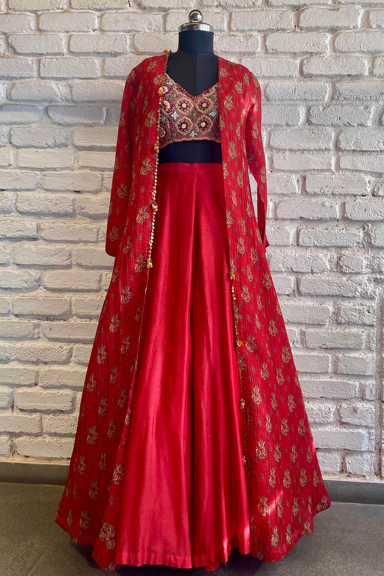 Red croptop – cape set