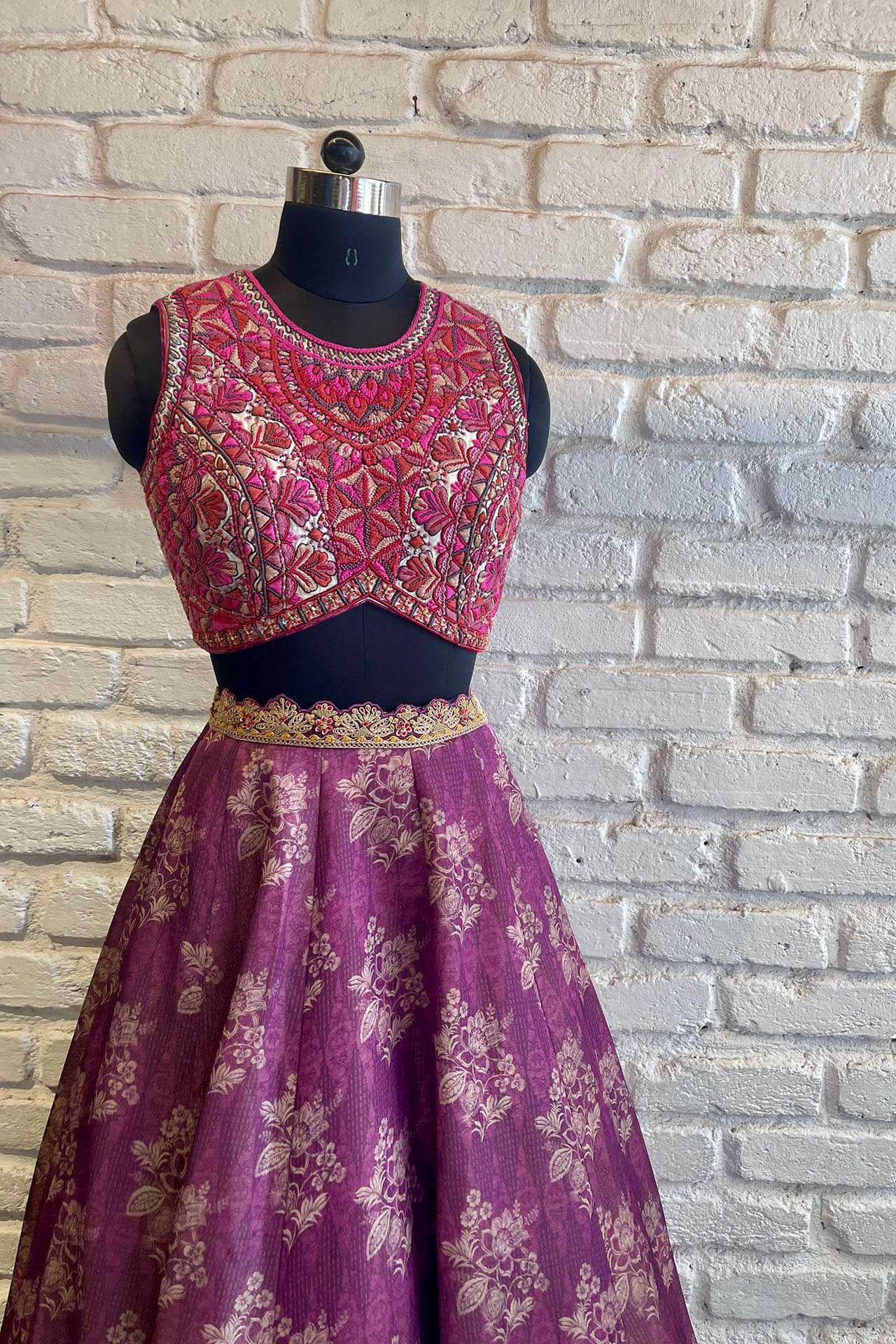 Purple Tissue Lehenga