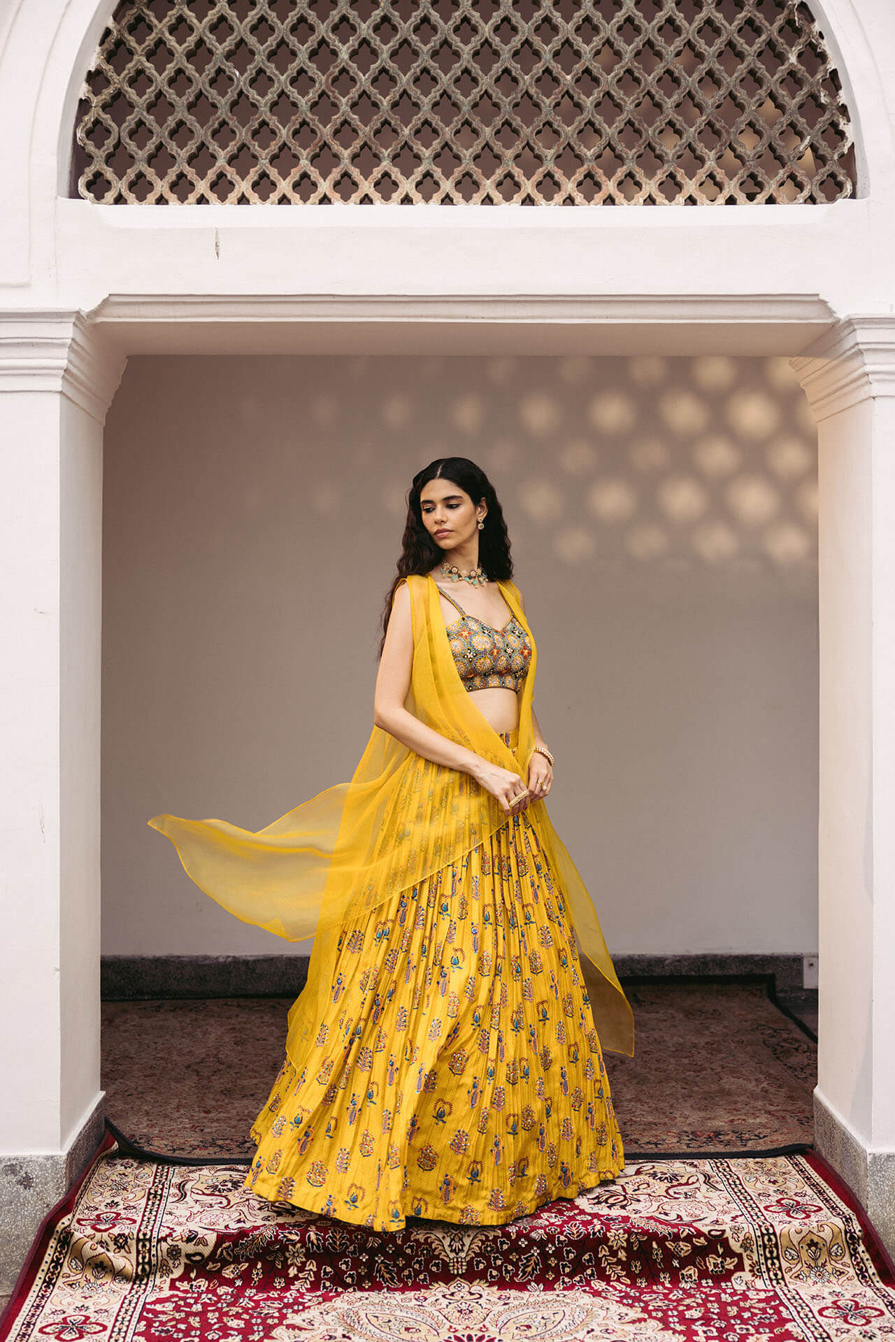 Dia cape – lehenga set