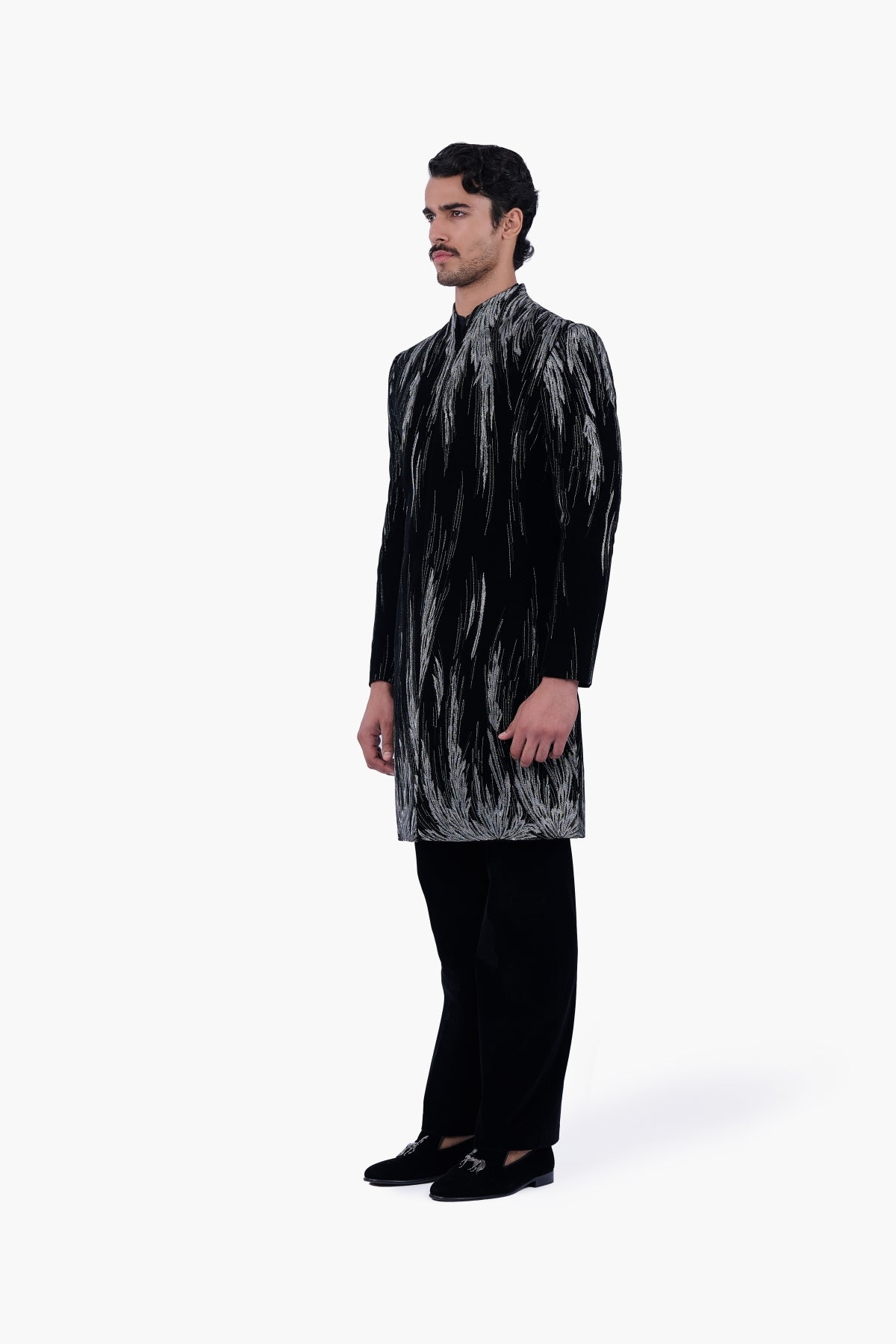 Black Velvet Celestial Wing Sherwani