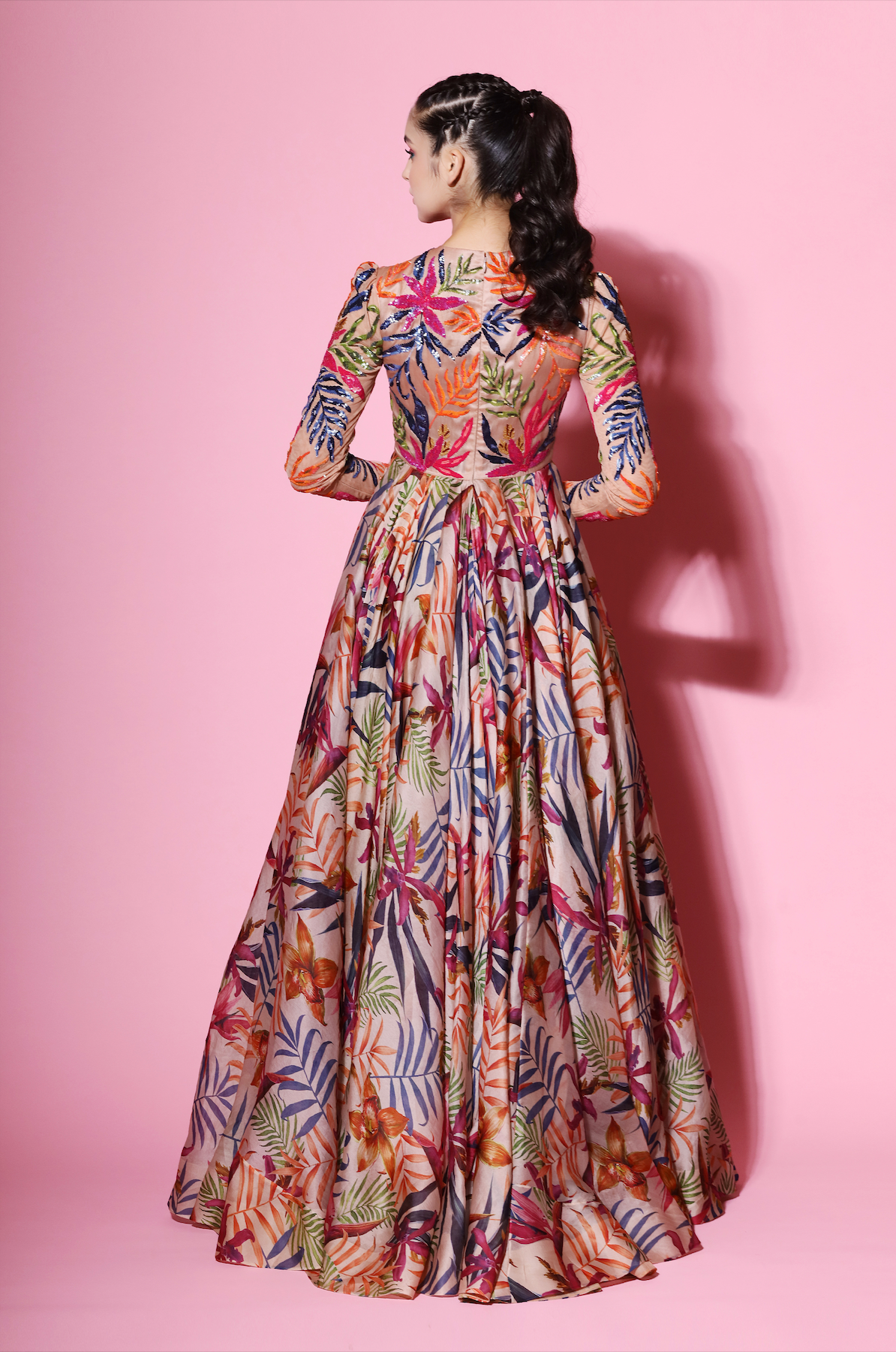 Taapsee Pannu in Nude Printed Anarkali