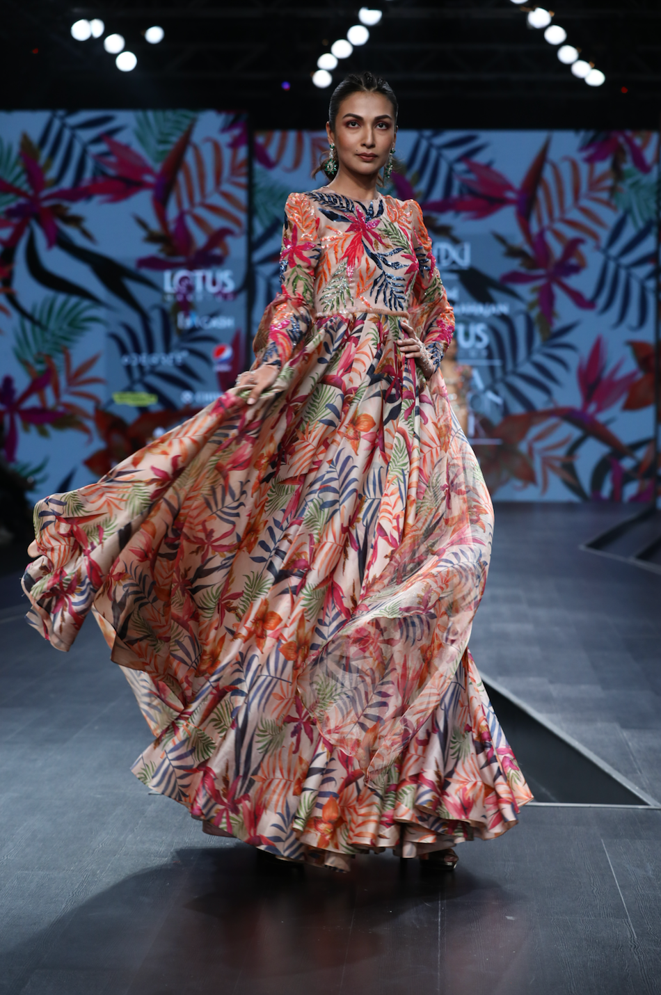 Taapsee Pannu in Nude Printed Anarkali