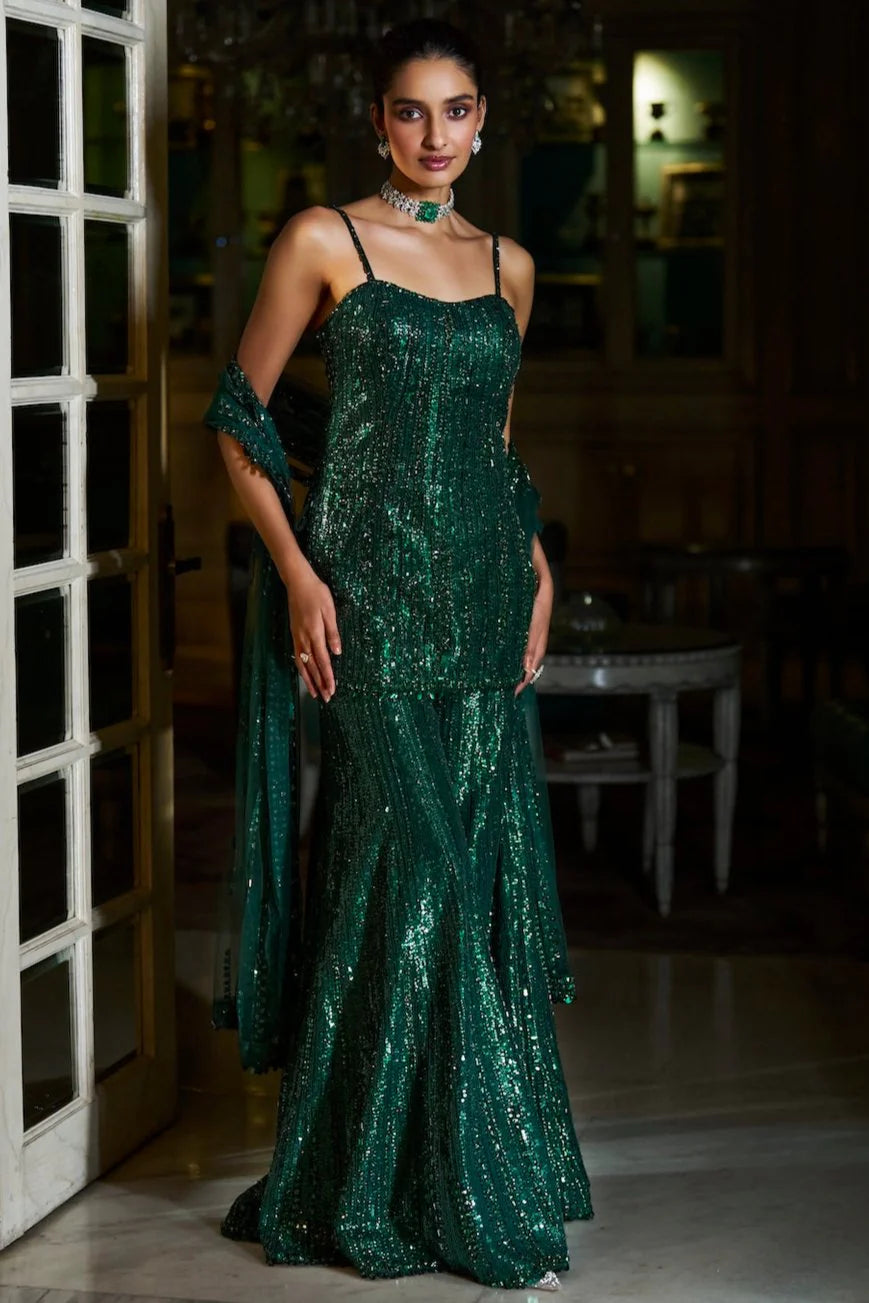 Emerald Green Sharara Set Emerald Green Sharara Set