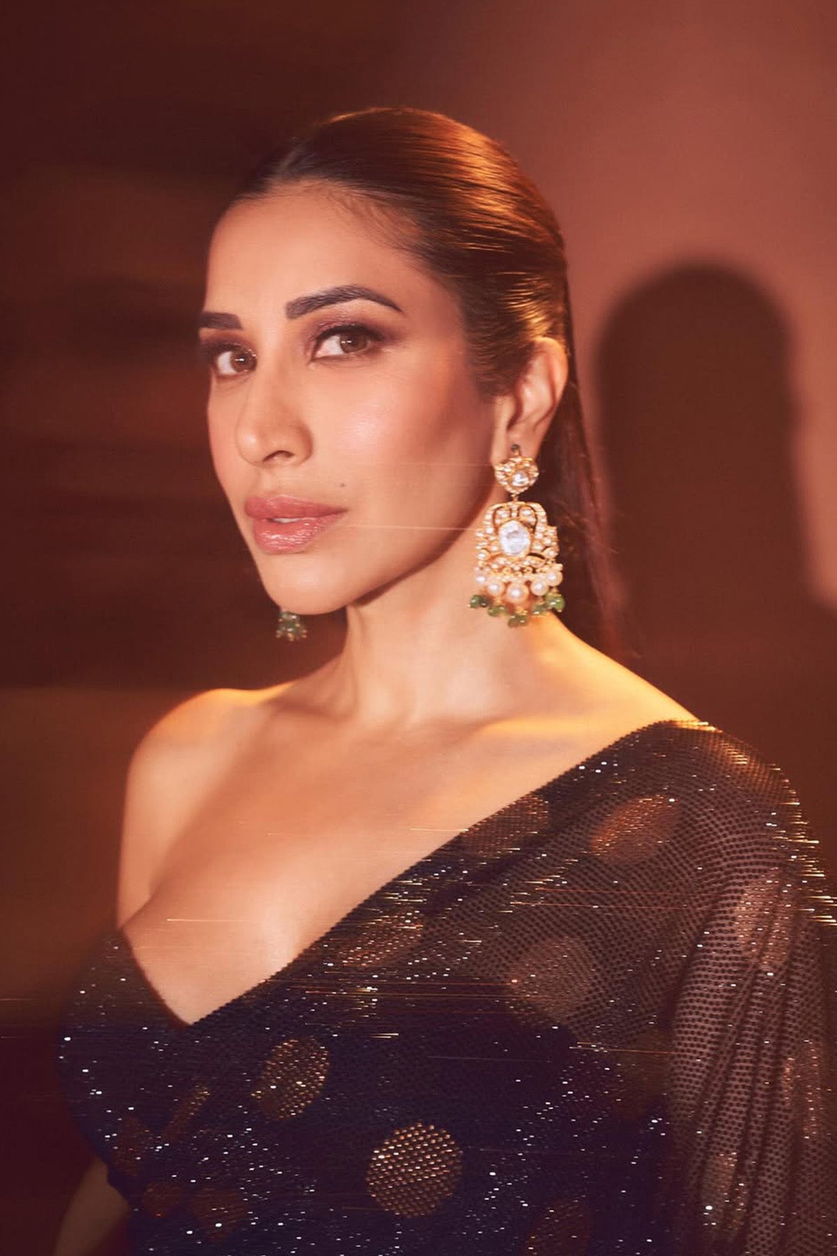 Sophie Choudry in Dottie Saree Set