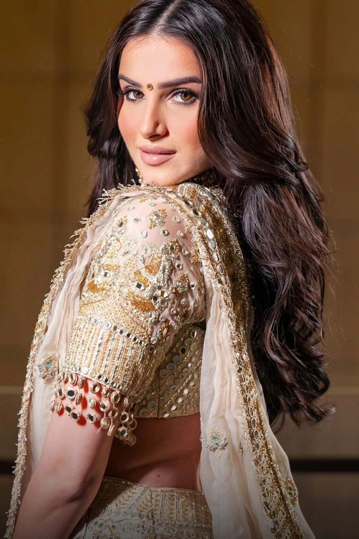 Tara Sutaria in Shvet Afsana Lehenga with Single Dupatta