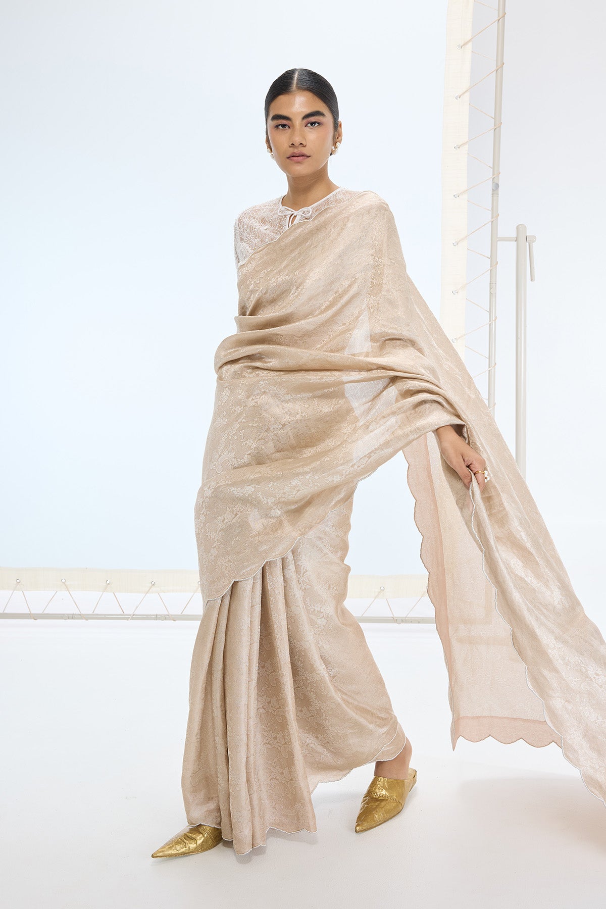 The Jenna Saree in Peach