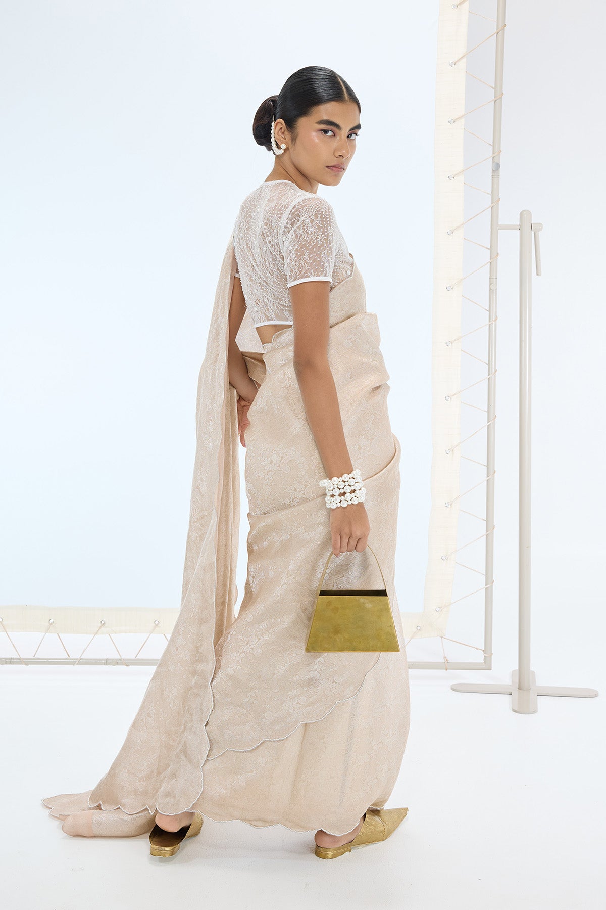 The Jenna Saree in Peach