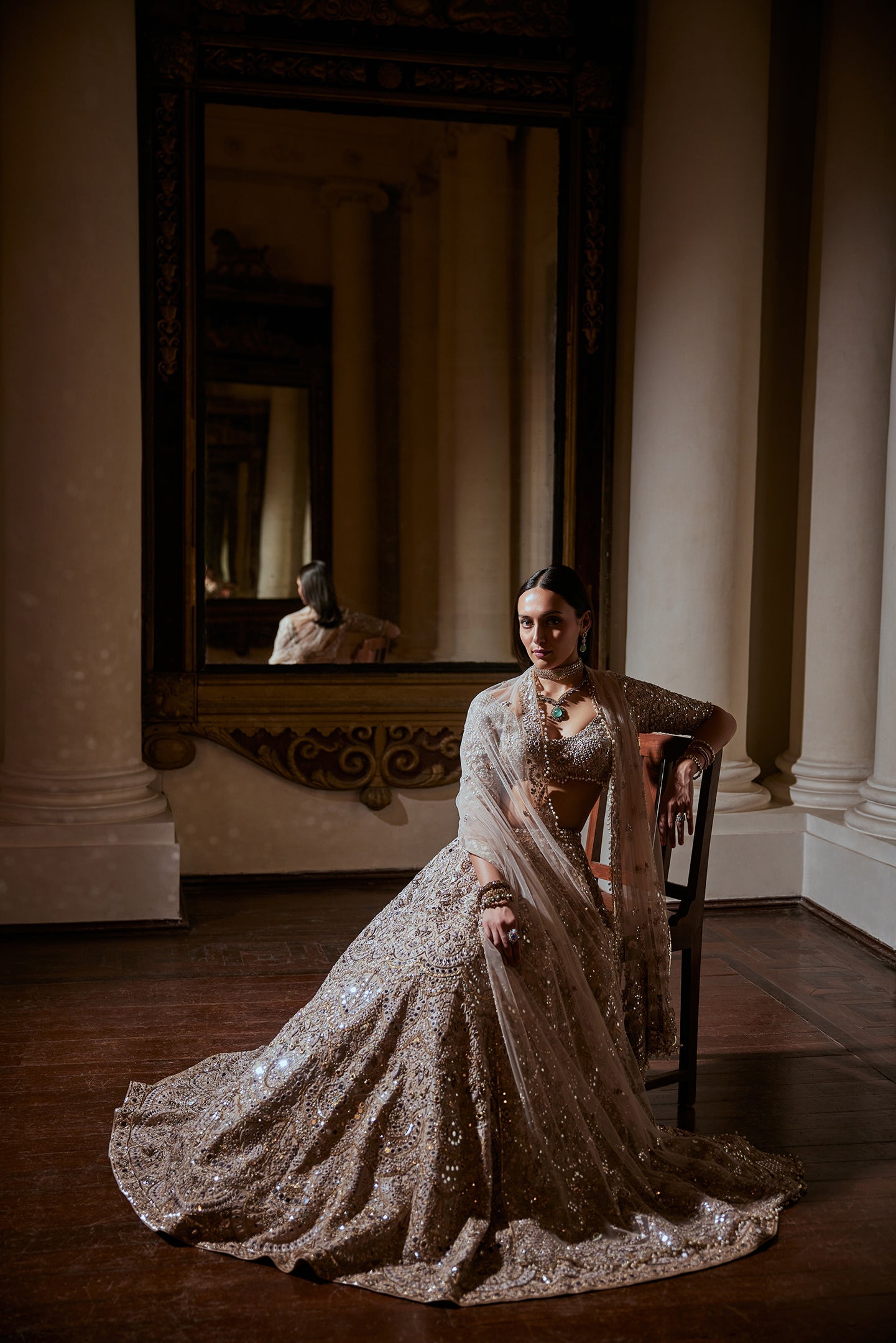 Dusky Rose Mirror Lehenga Set