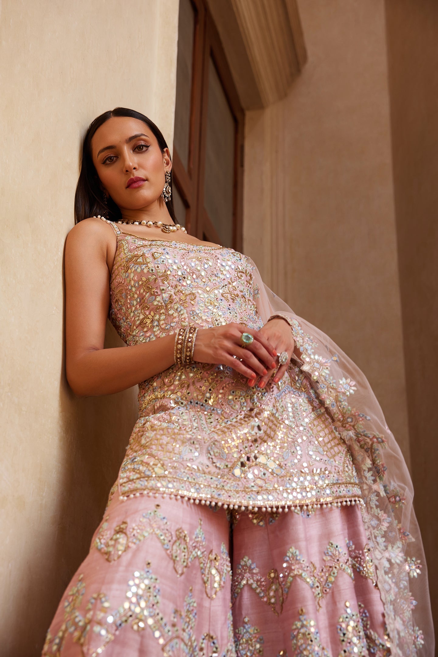 Rose Pink Strappy Sharara