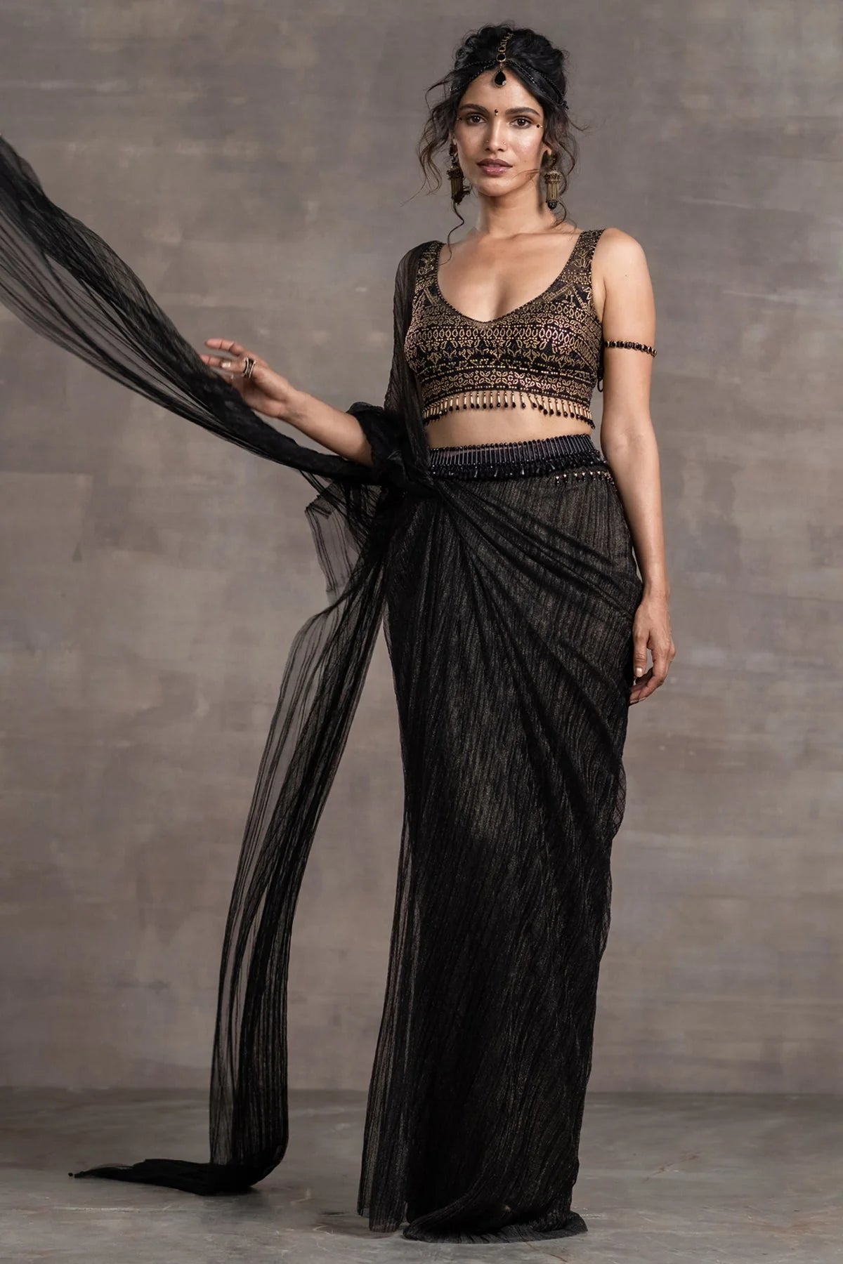 CONCEPT SAREE WITH STUDDED BLOUSE