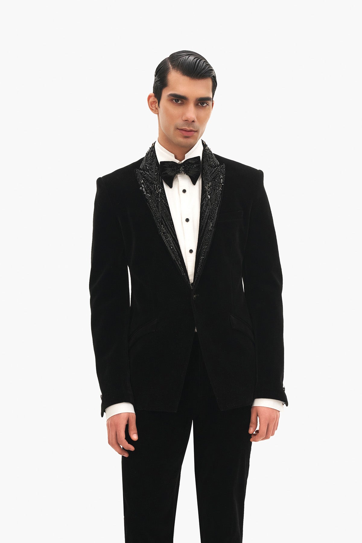 Classic Embroidered Lapel Tuxedo