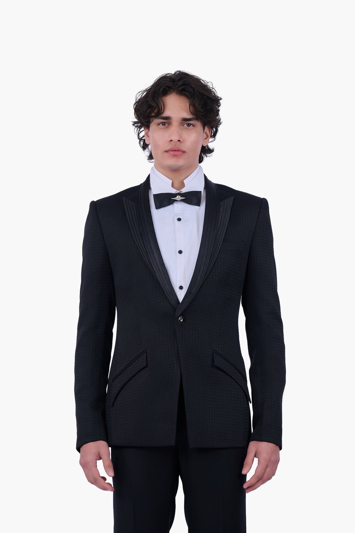 Tonal Geometric Jacquard Tuxedo