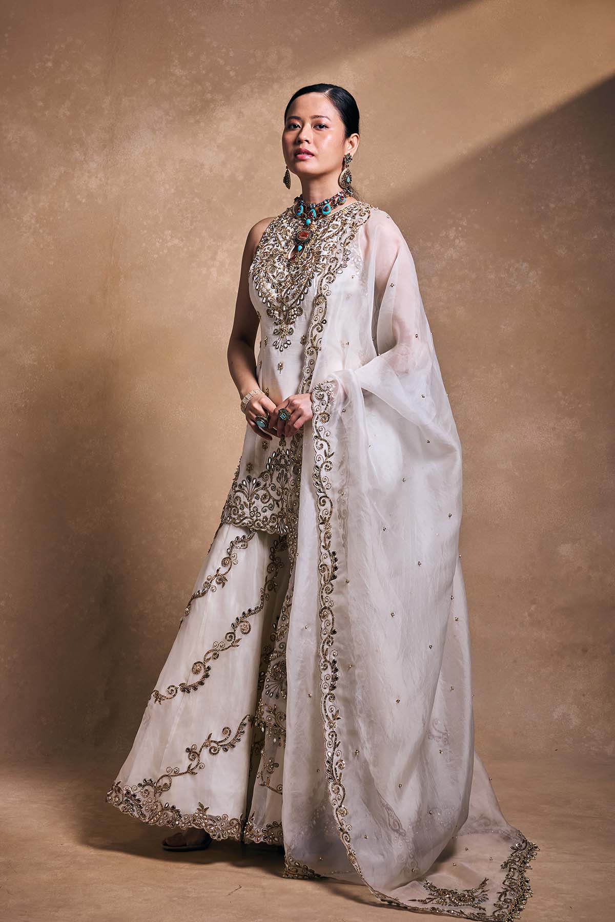 Ivory Gharara Set