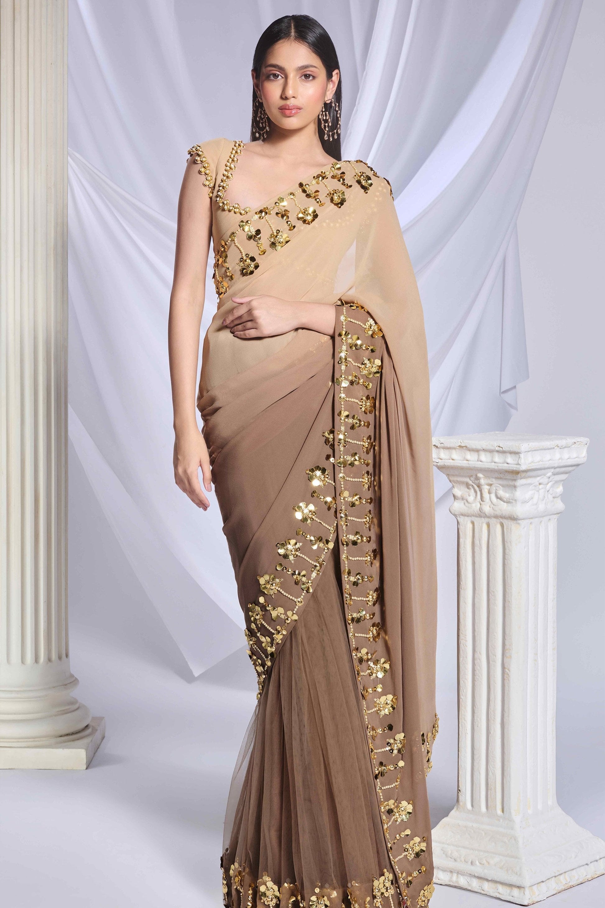 Taupe it up saree set