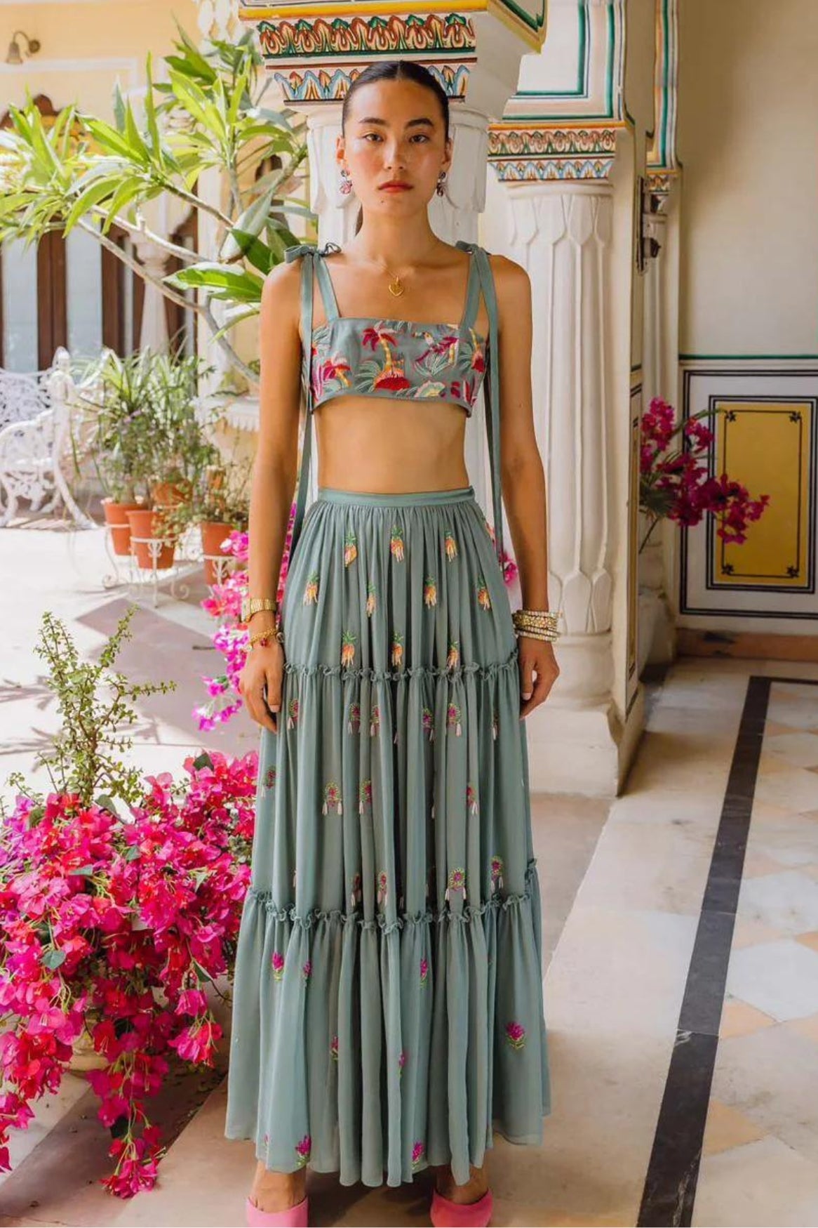 TOUCAN AND INDIAN PHOOL CO ORD SET