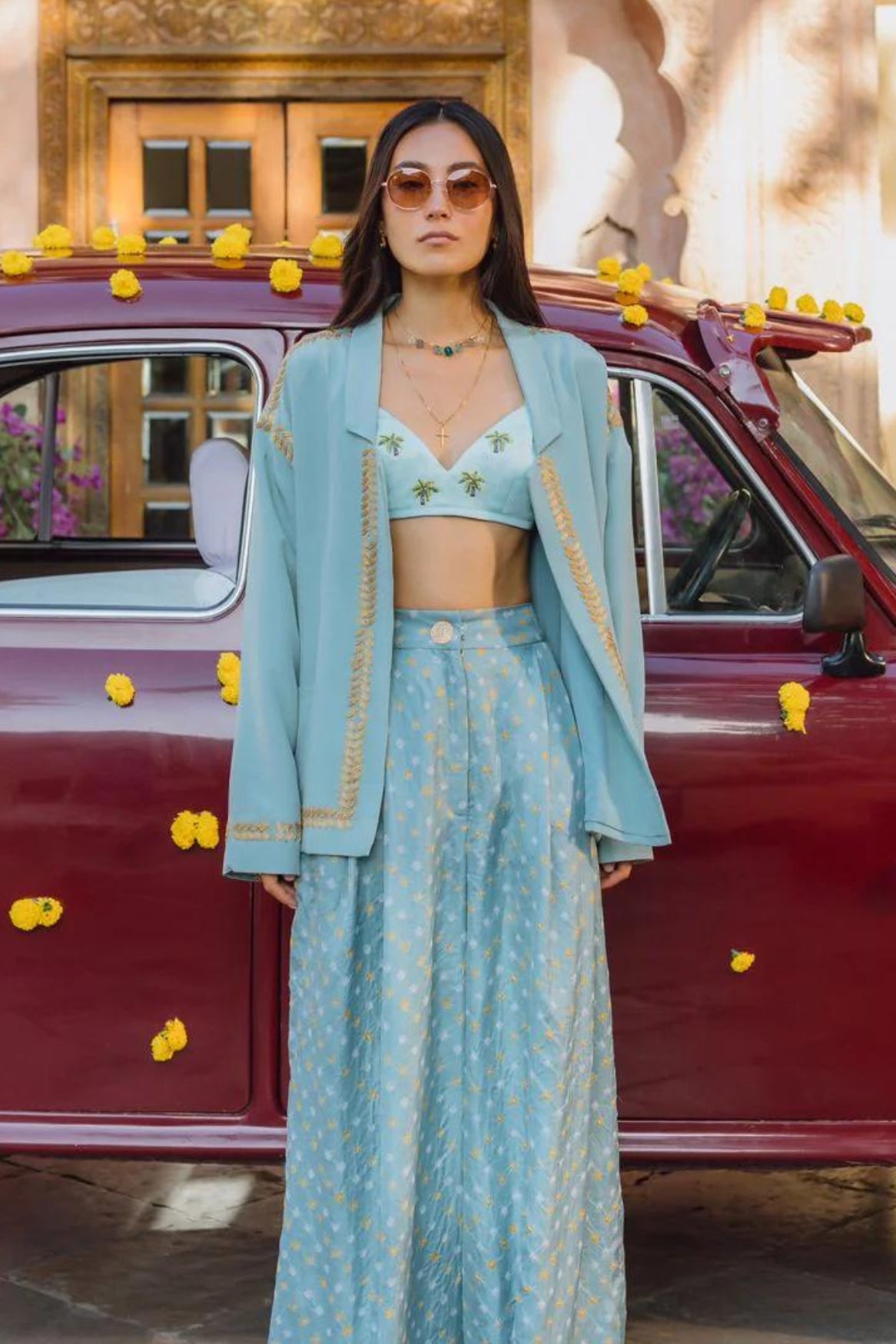 PALM TREES AND SKY BANDHINI SET