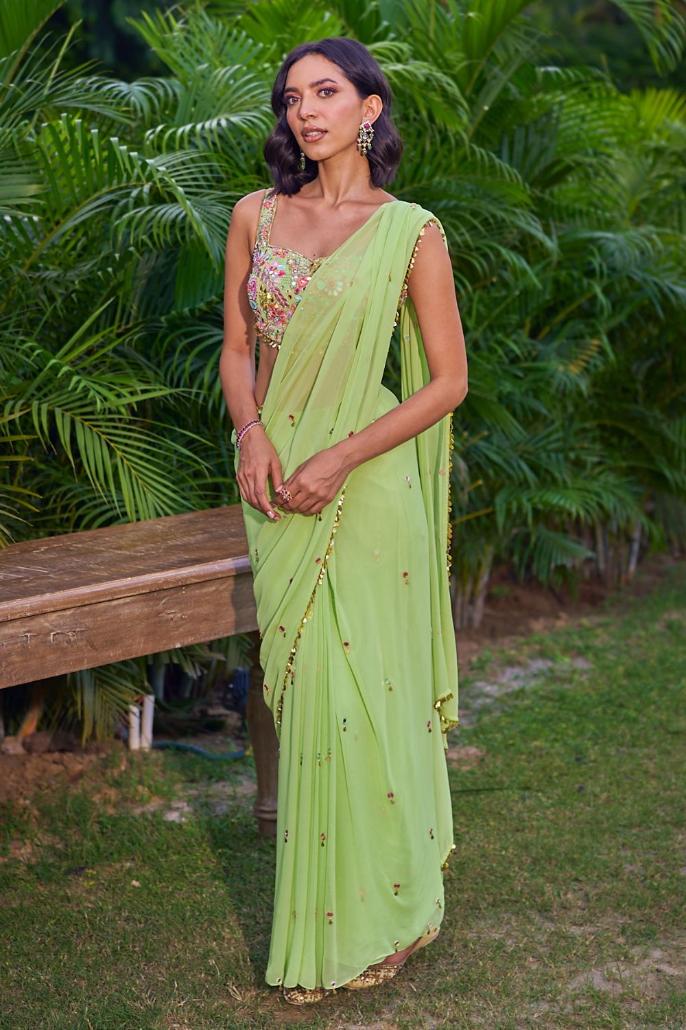 Green Saree Set