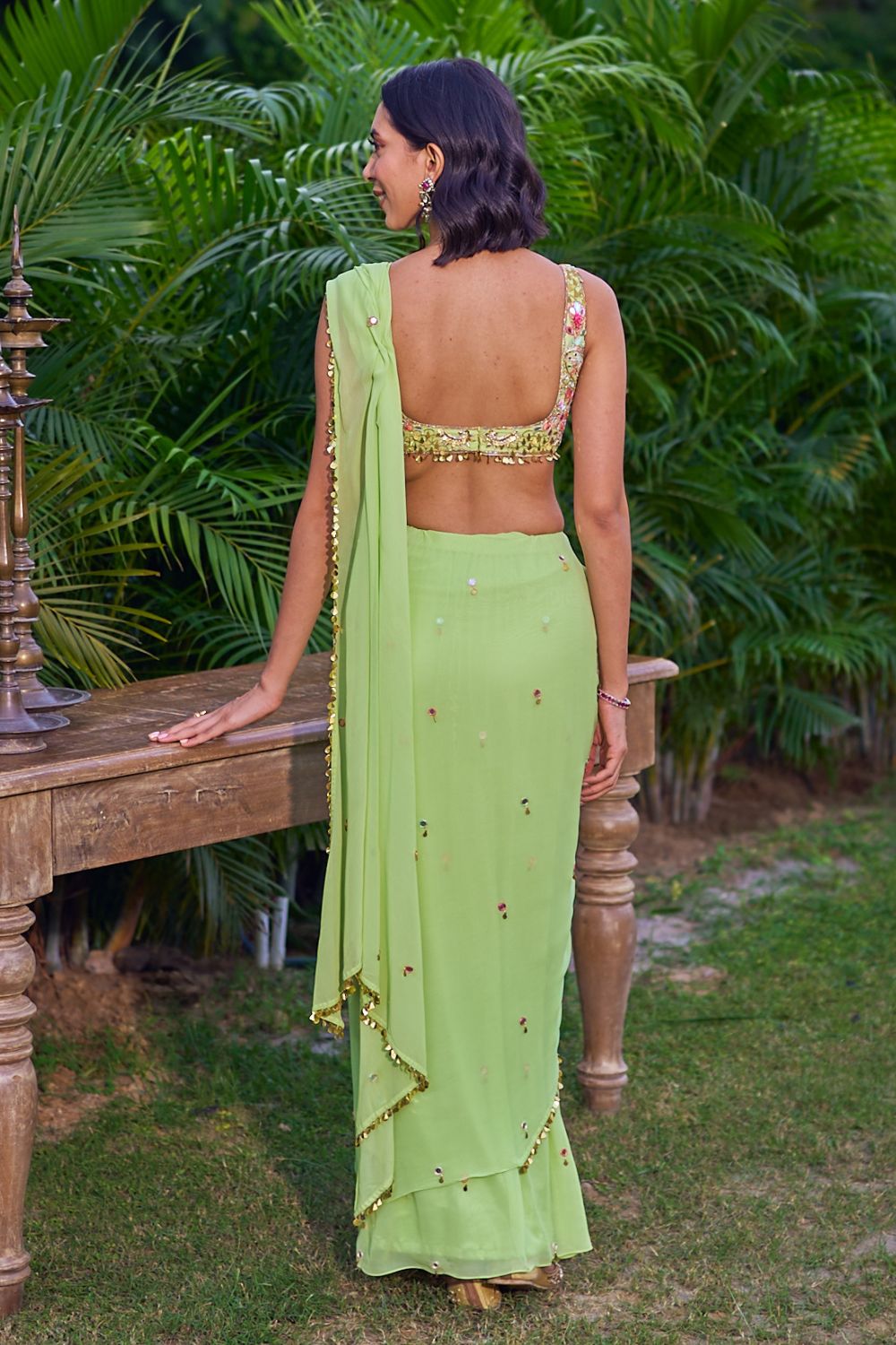 Green Saree Set