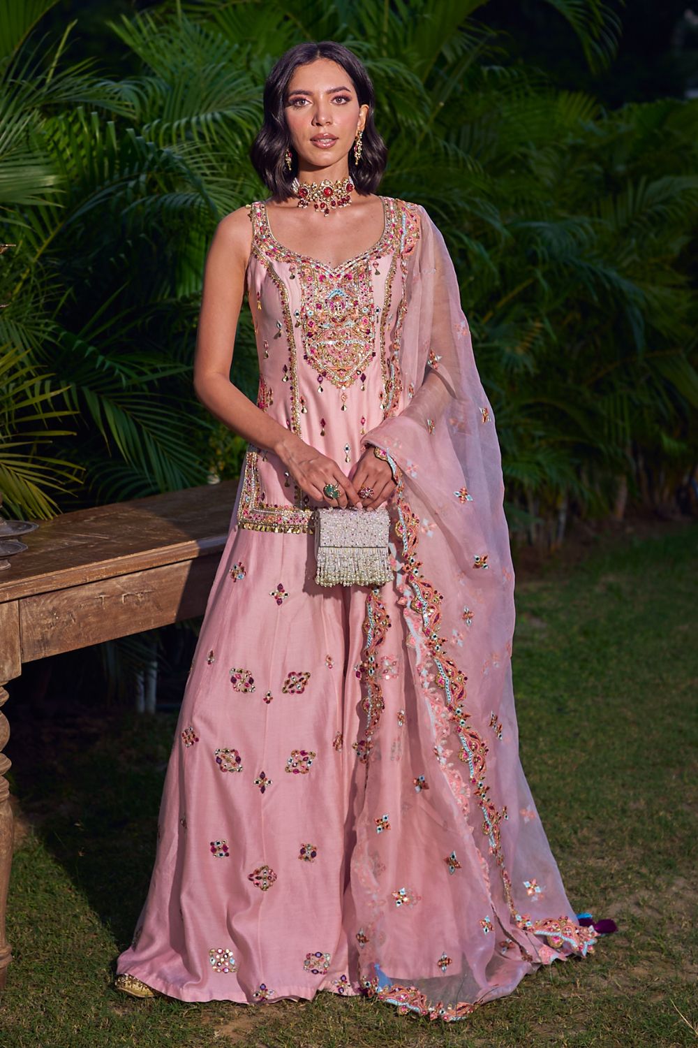 Pink Sharara Set