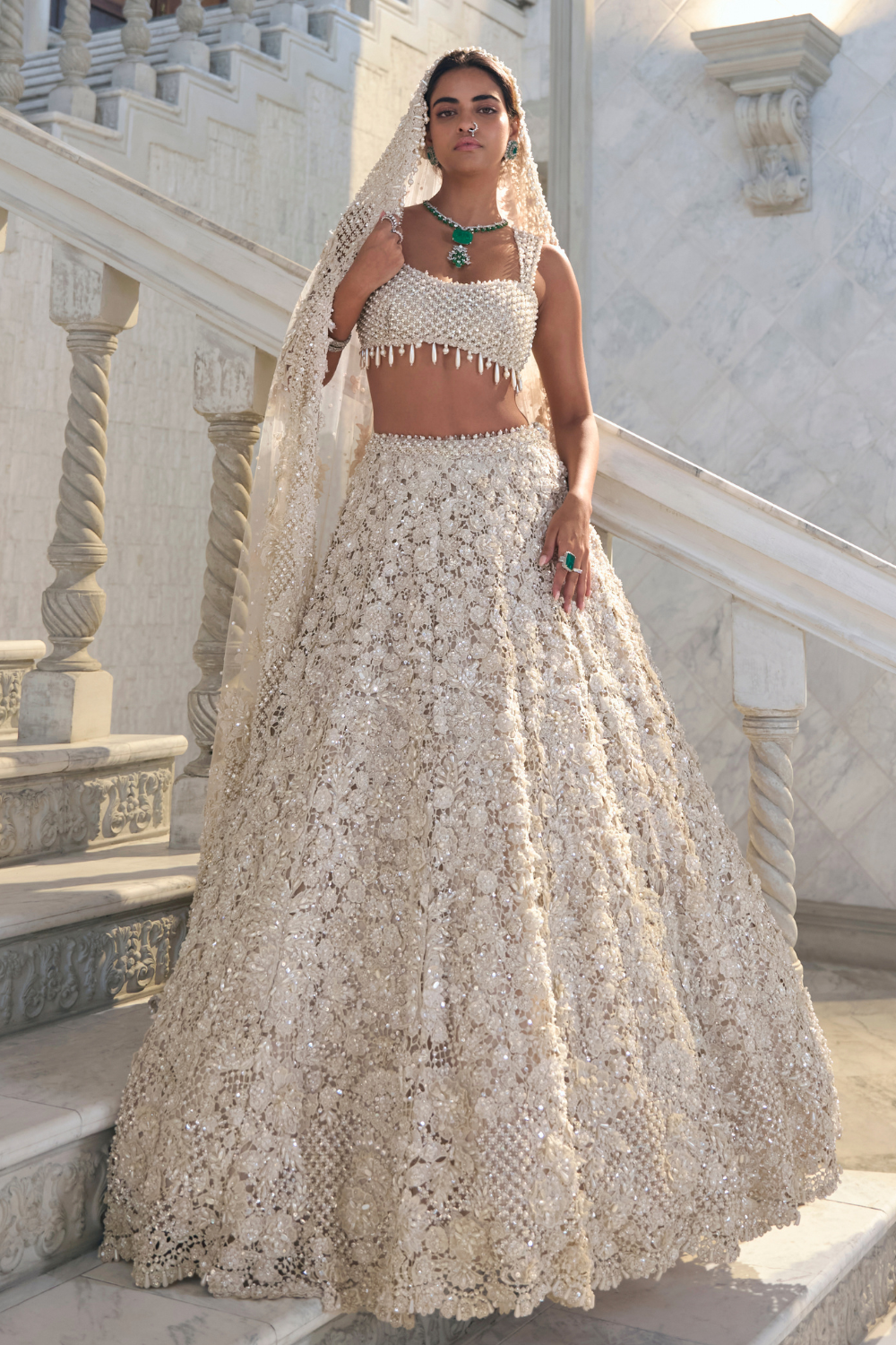 Ivory Cut Work Lehenga Set