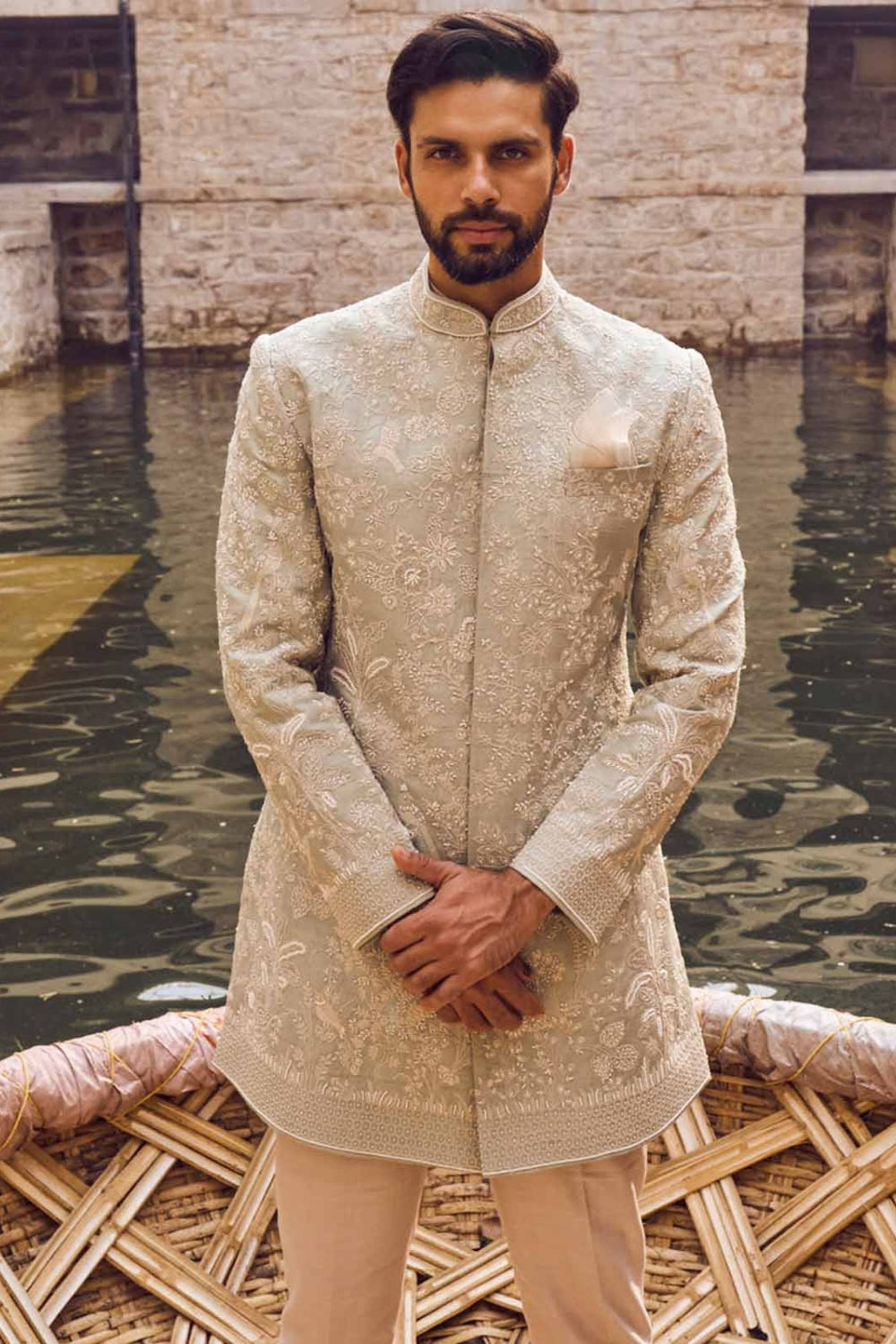 FOREST OLIVE GREEN BANDHGALA