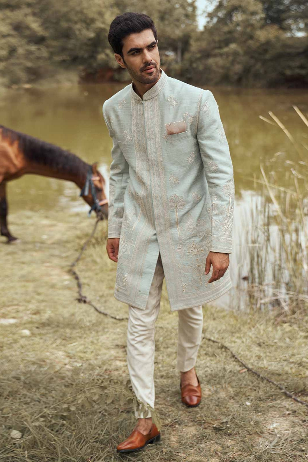 DORI PALM TREE SHERWANI SET