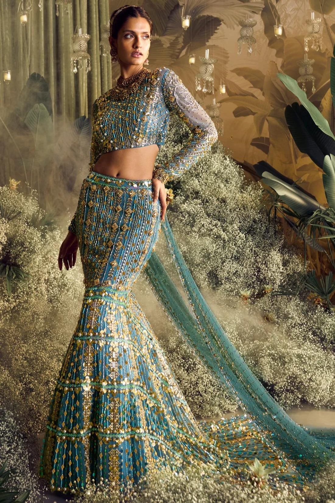 Sophie - Blue Mermaid Lehenga Set 10 / Tall Sophie - Blue Mermaid Lehenga Set 10 / Tall