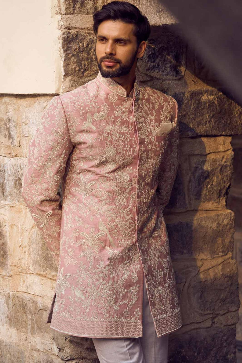 FOREST PINK BANDHGALA