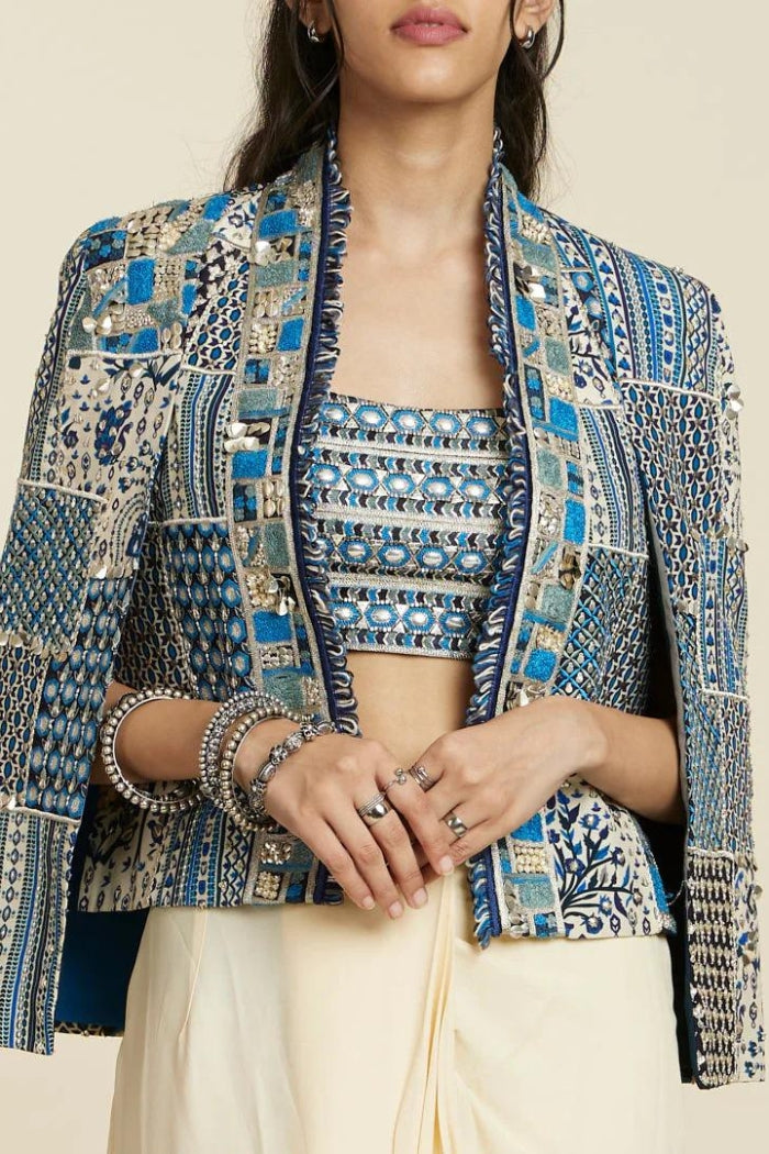 BLUE PATCHWORK NOOR JACKET
