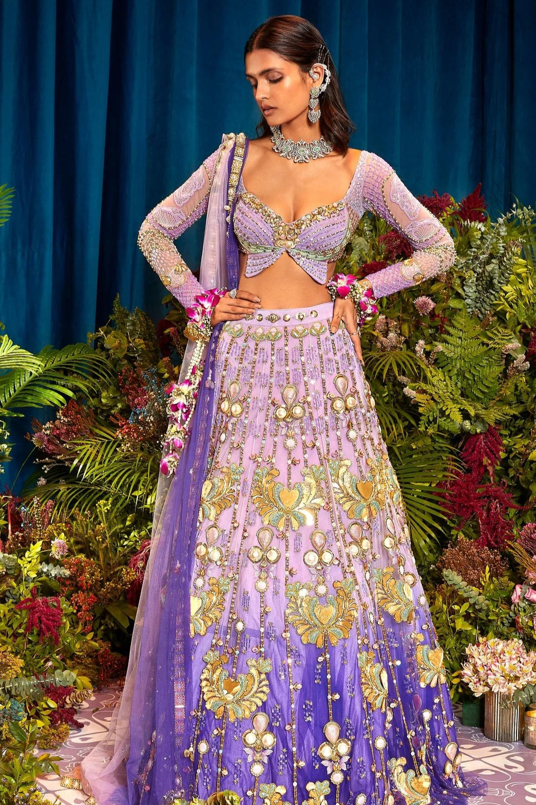 JENNY - LIGHT TO DARK LILAC OMBRE LEHENGA SET