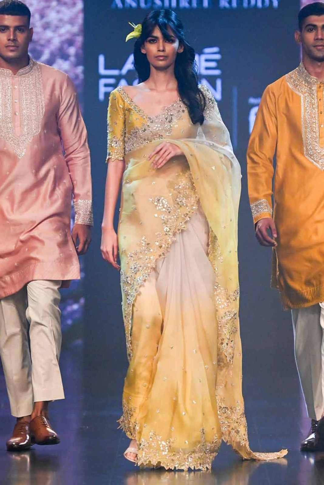 SEHAJ OMBRE YELLOW SAREE
