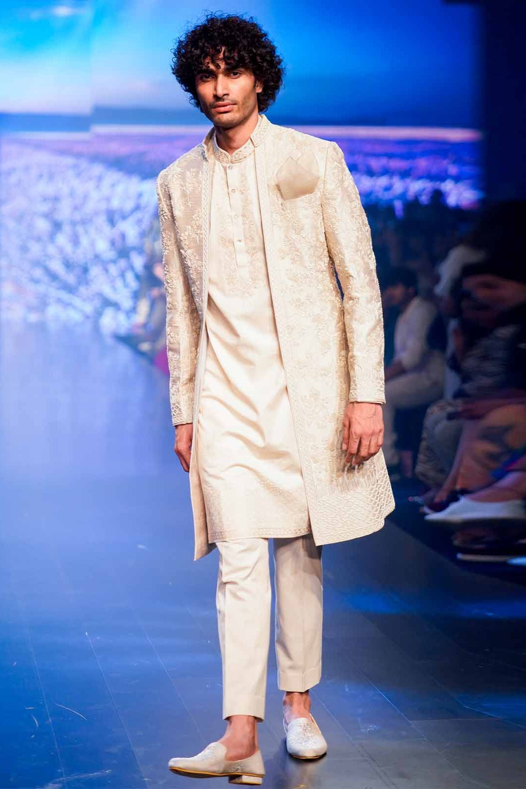HALO IVORY FRONT OPEN SHERWANI