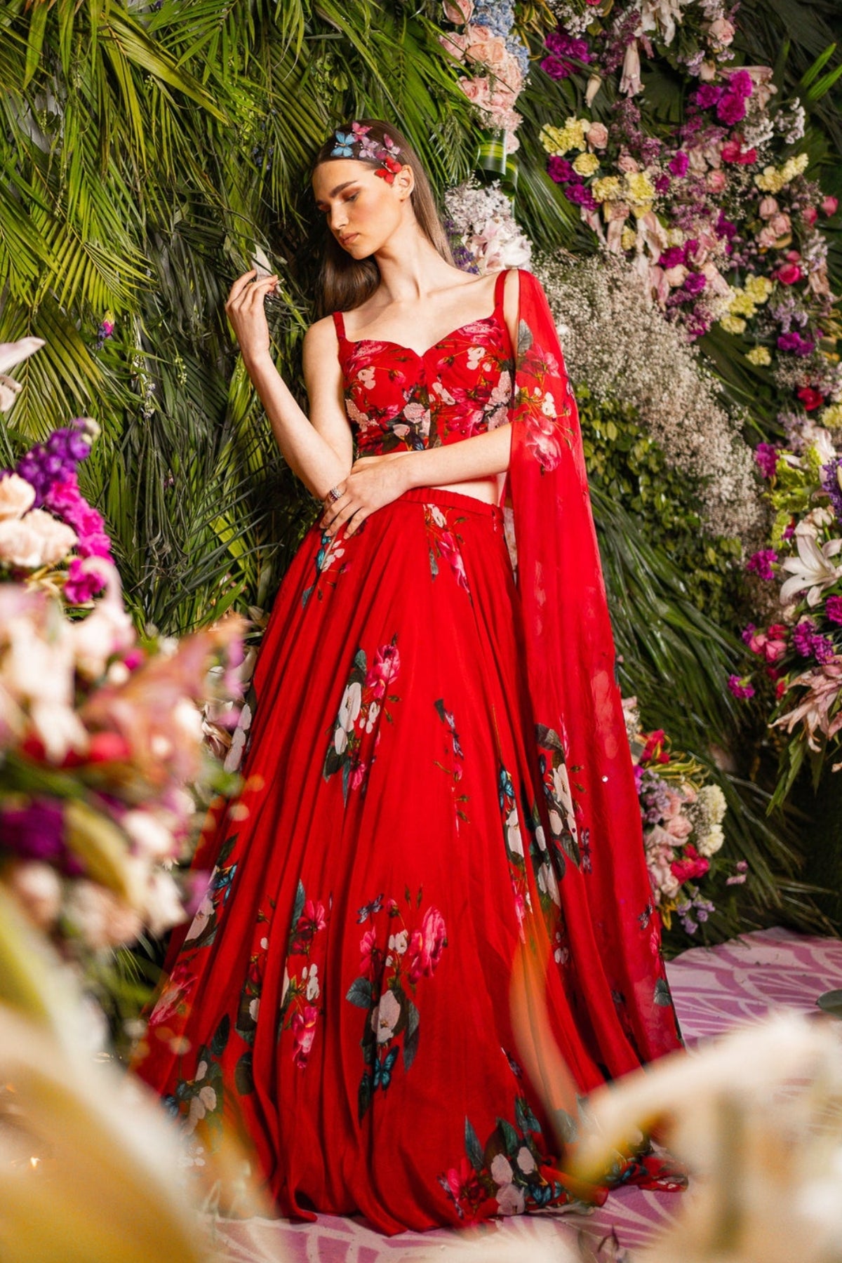 LEHENGA SET-RED