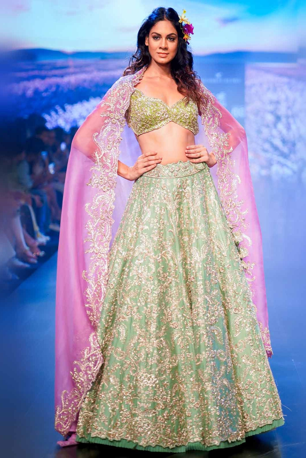 HAZRAT MINT GREEN LEHANGA SET