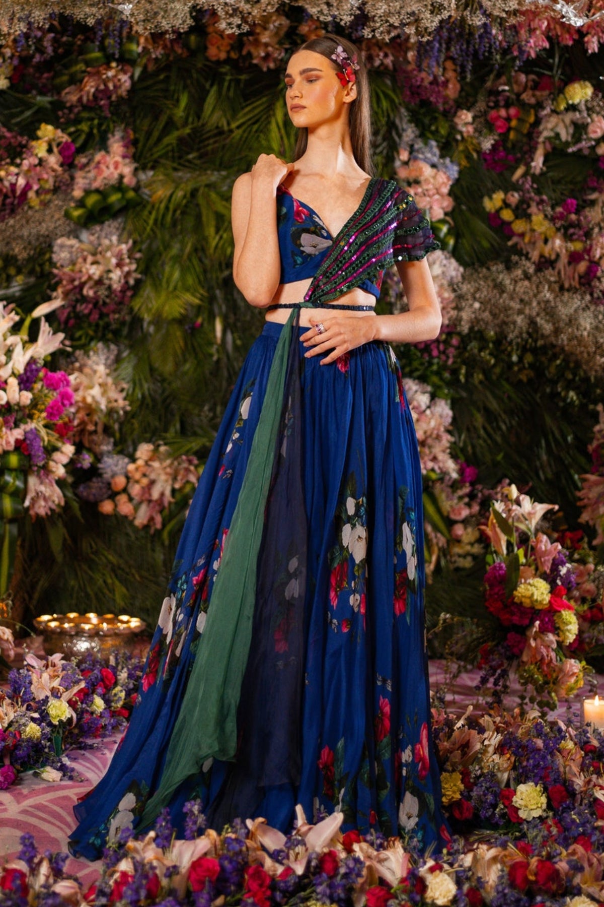 LEHENGA SET-PERSIAN BLUE