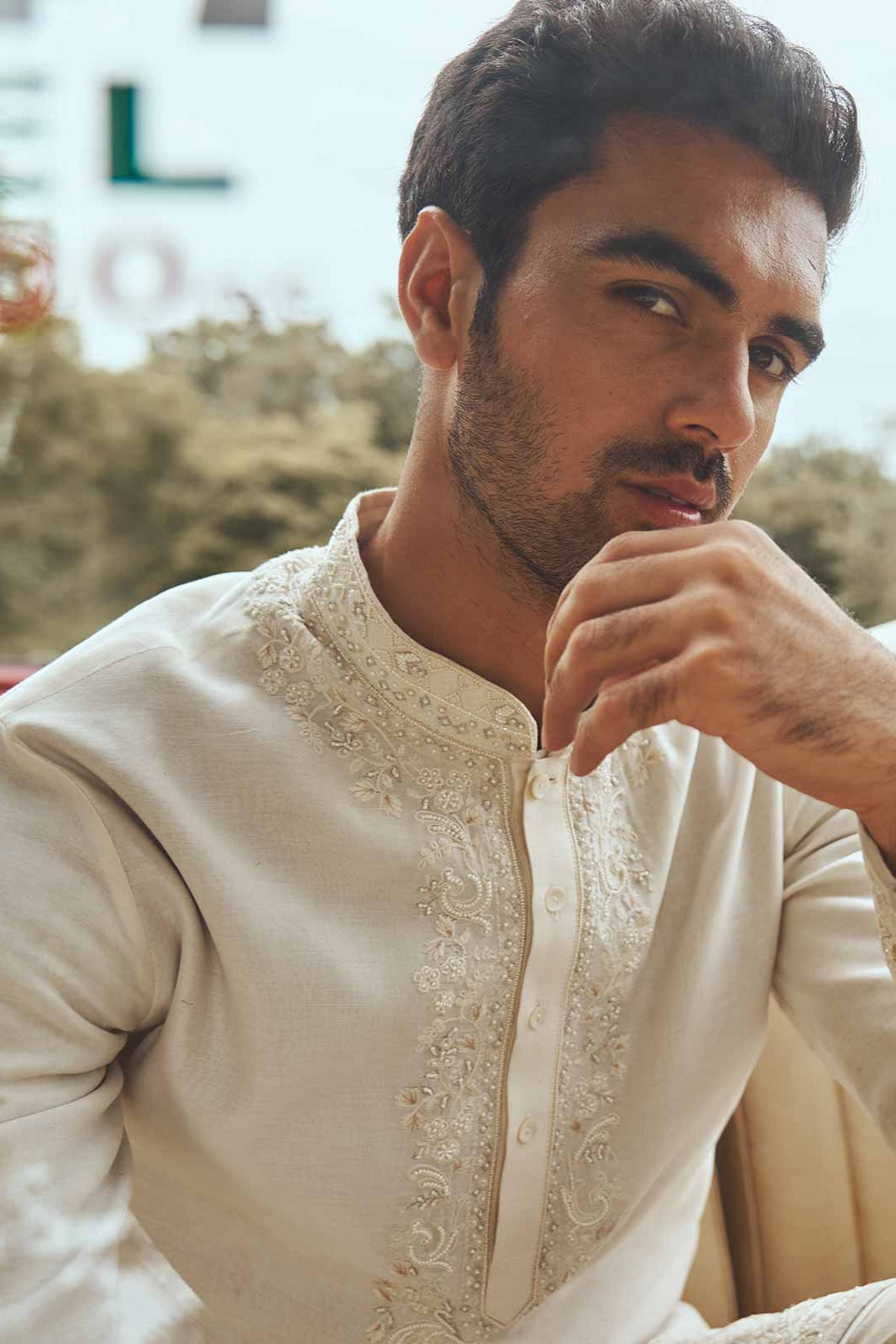 PALM TREE TONAL KURTA SET