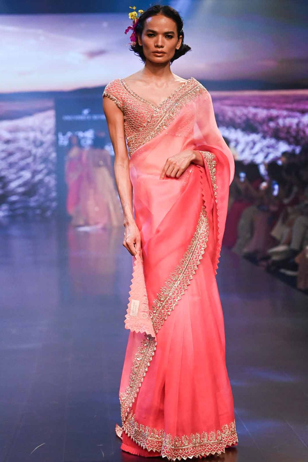 NADIRA OMBERE PINK SAREE