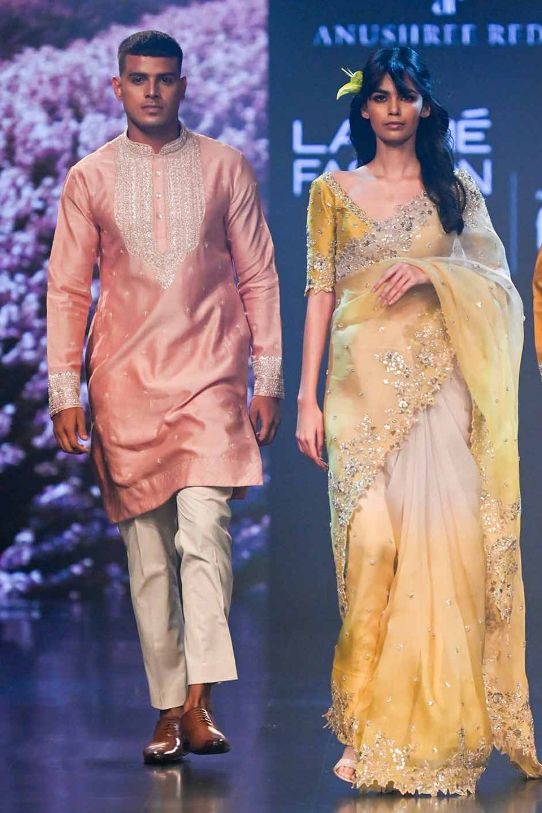 DUSTY ROSE LOTUS BUTTI KURTA