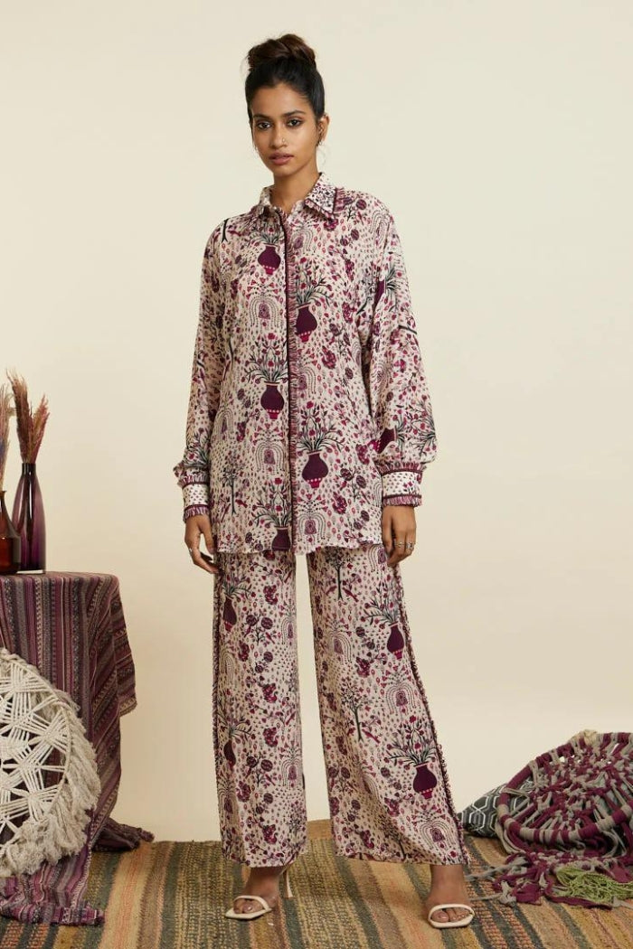 SAFAR MERLOT JAAL OVERSIZED COORD SET