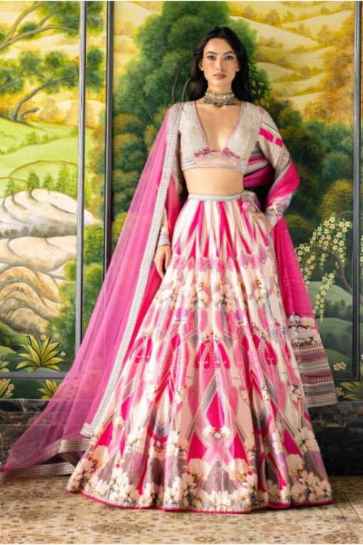 AURA PRINTED LEHENGA SET