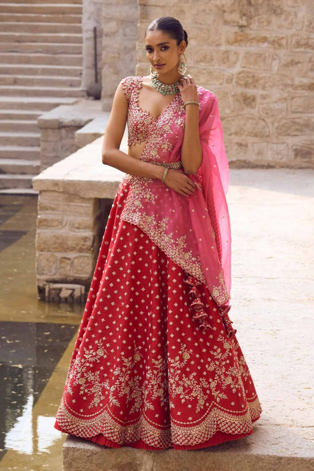 ADARA MILD CREEPER SCALLOP LEHENGA SET