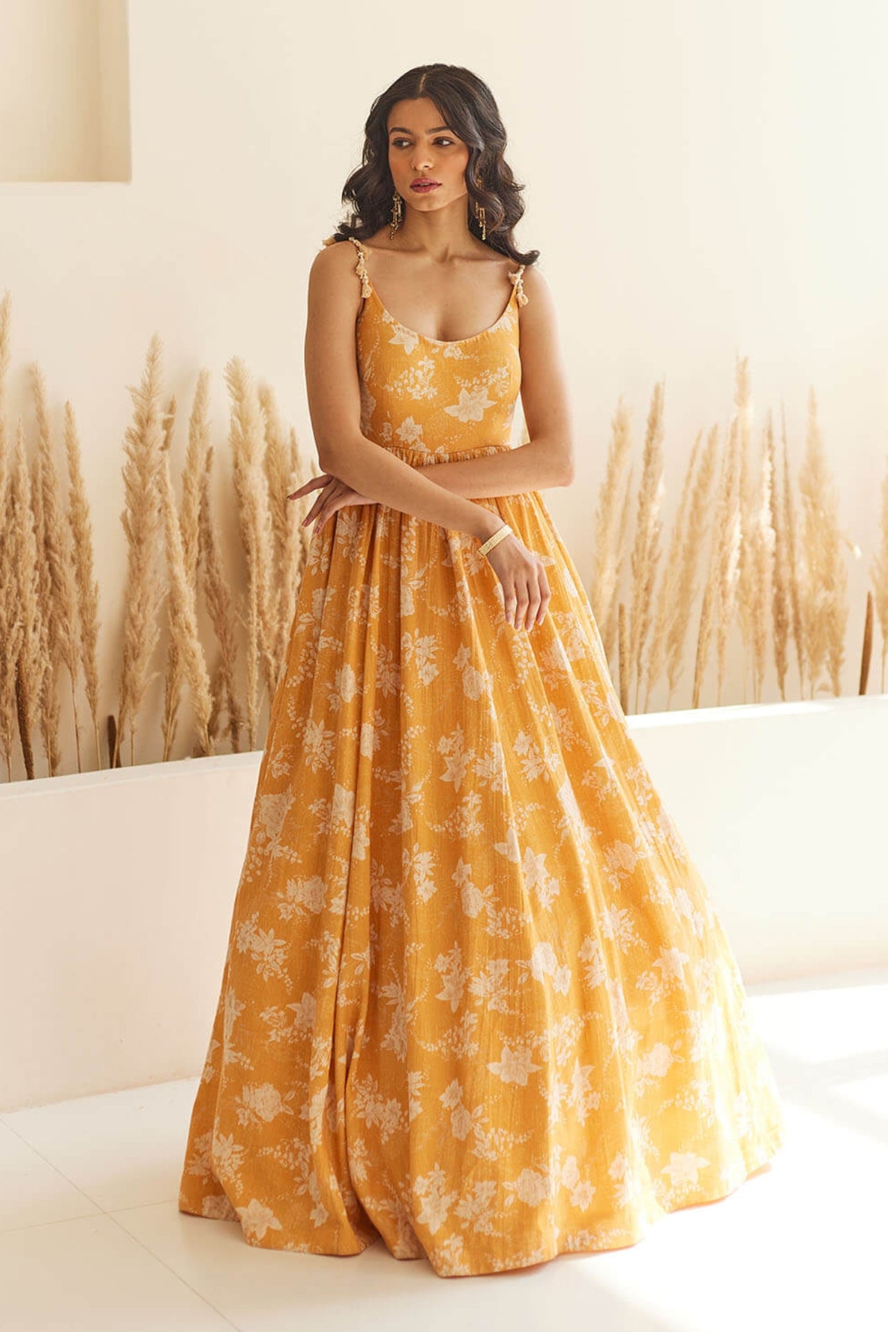 Yellow Floral Gown 14 / Short Yellow Floral Gown 14 / Short