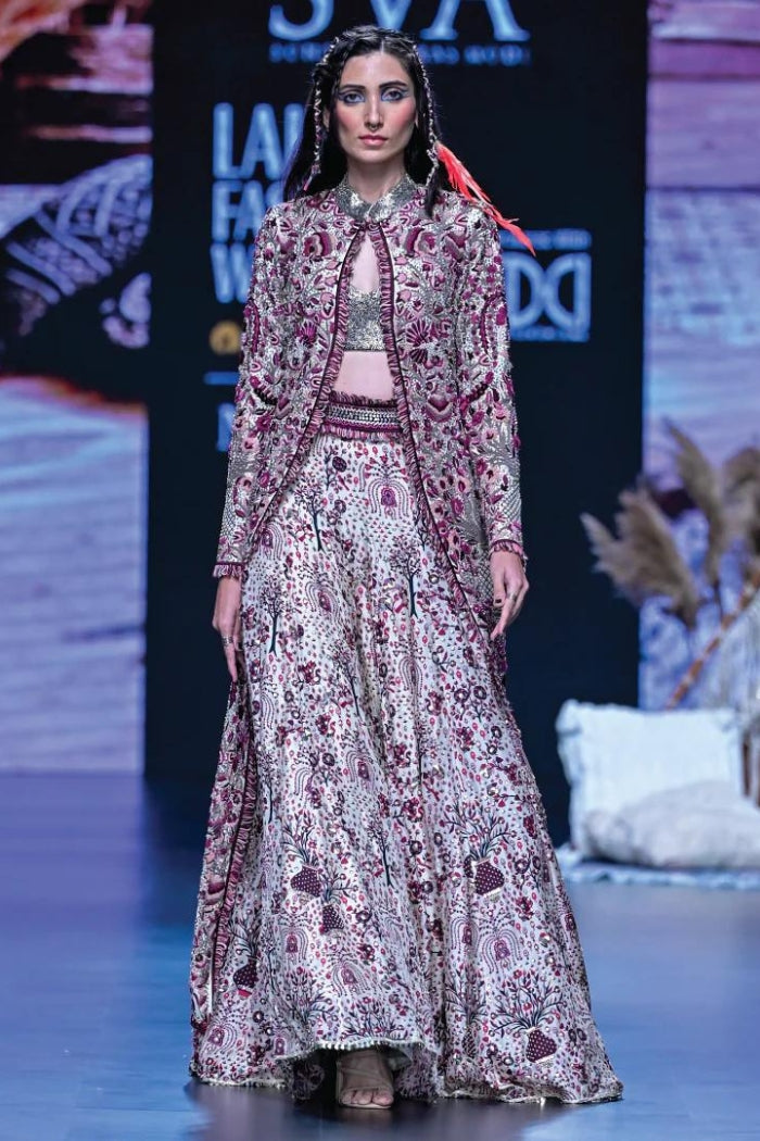 MERLOT EMBELLISHED TRAIL JACKET SET