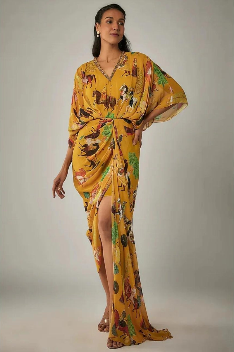 Mango Printed Drape Dress Mango Printed Drape Dress