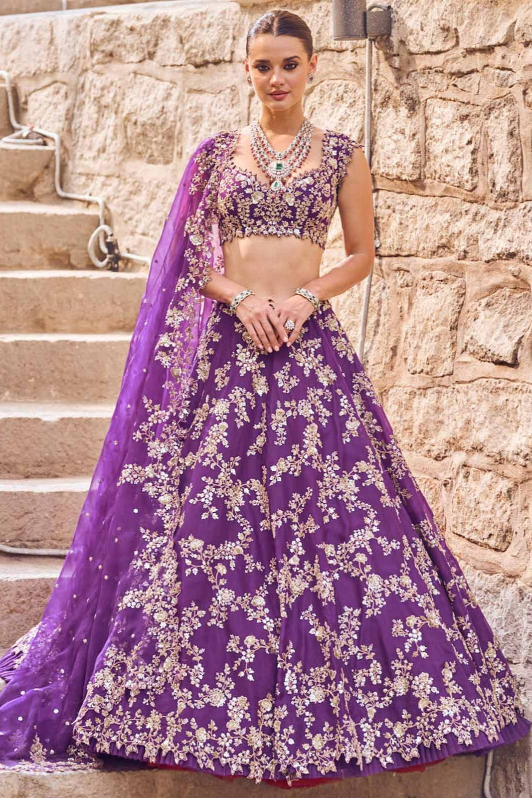REENIE SEQUENCE ZARDOZI CREEPER LEHENGA SET