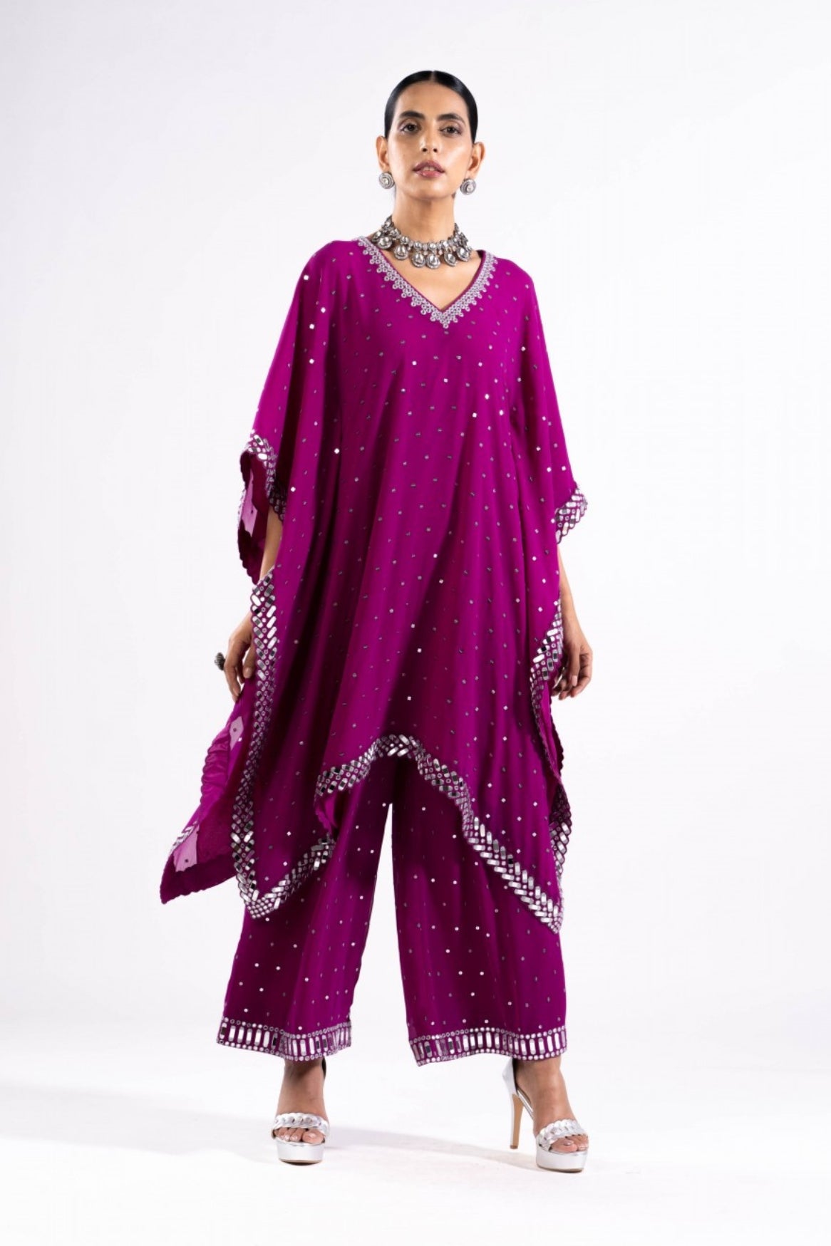 Pop Wine Kaftan Set