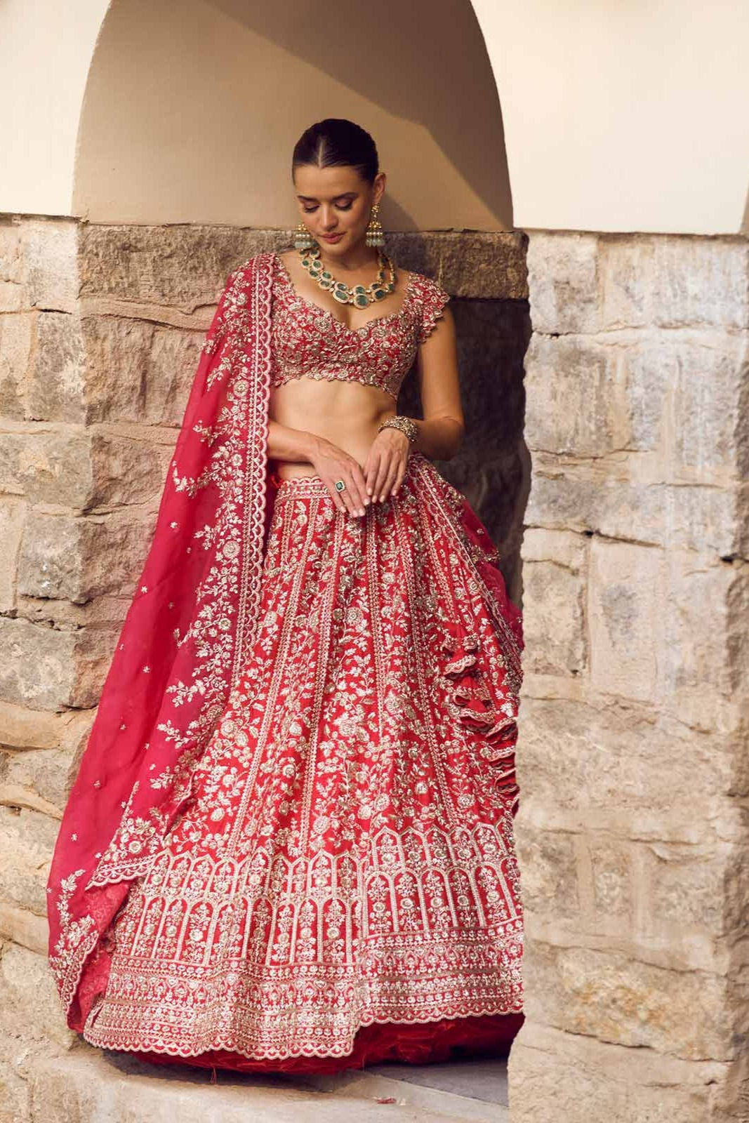 ZWAAR ZARDOSI MUGHAL BORDER LEHENGA SET